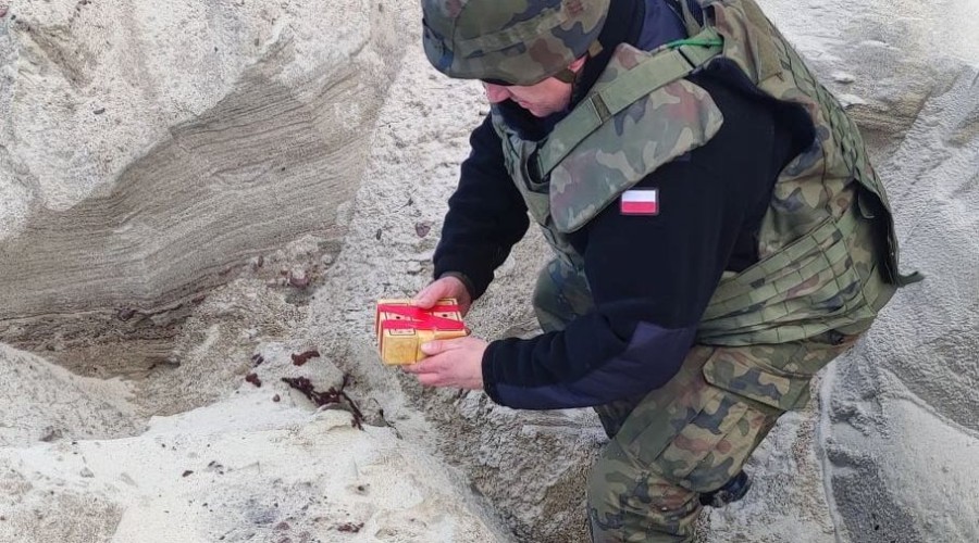 Żołnierze dokonali zniszczenia  miny morskiej  (1)