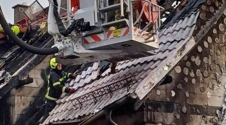 Pożar domu jednorodzinnego w Kiezmark (1)