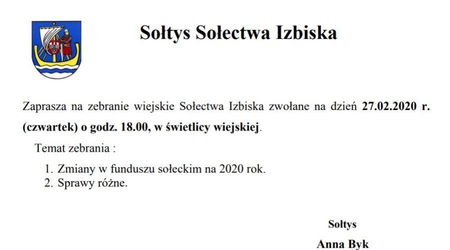 izbiska zebranie wiejskie