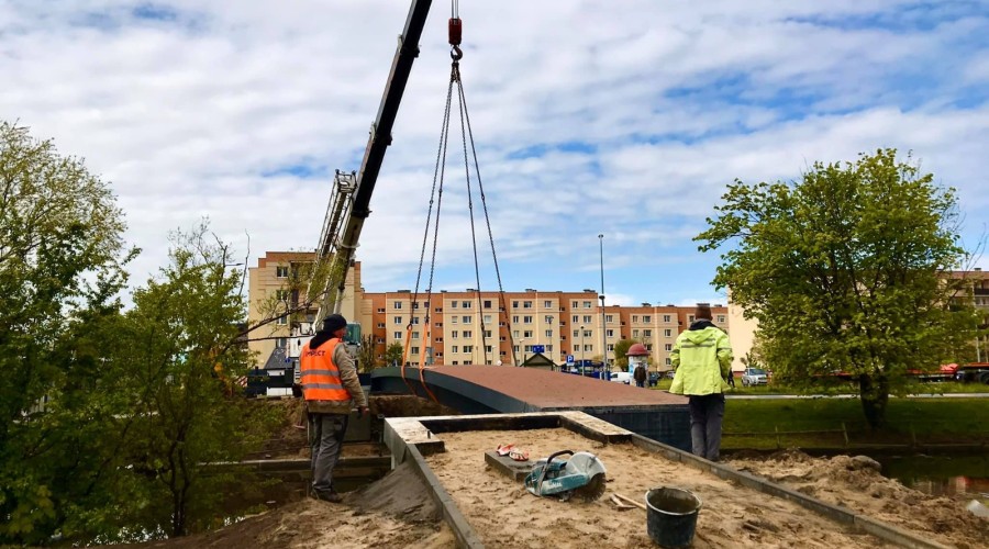 Nowy Dwór Gdański. Nowa kładka nad Tugą (6)