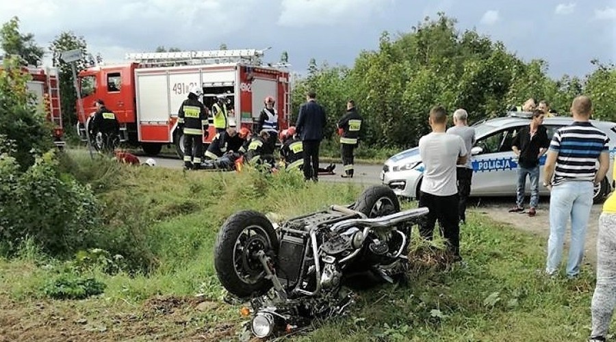 Lubiszynek. Wypadek motocykla (1)