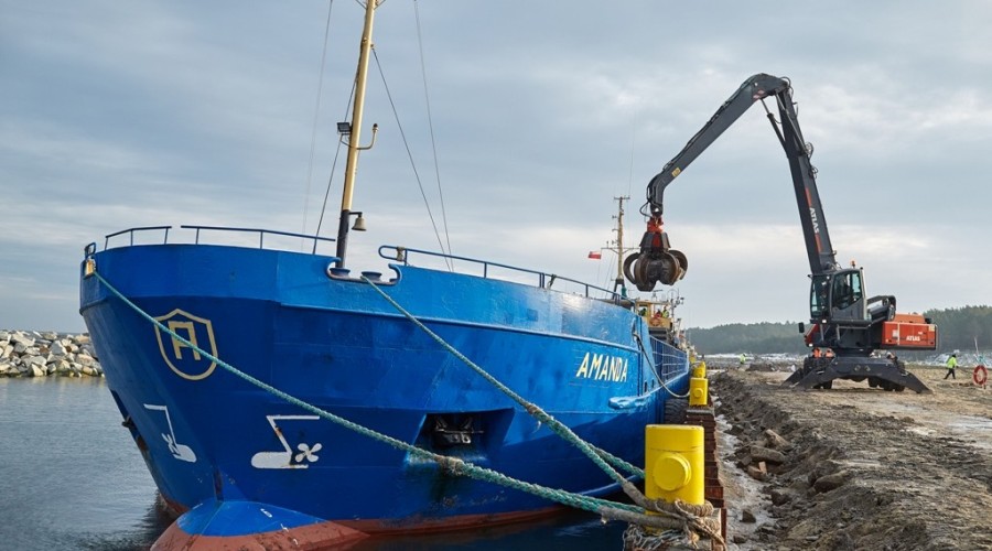 przekop mierzei wiślanej transport kamienia08