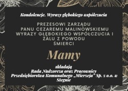 Kondolencje. Wyrazy głębokiego współczucia