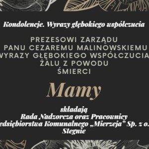 Kondolencje. Wyrazy głębokiego współczucia