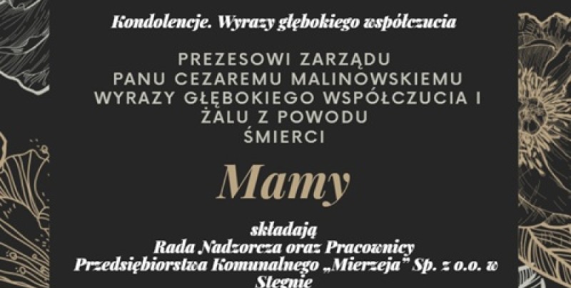 Kondolencje. Wyrazy głębokiego współczucia