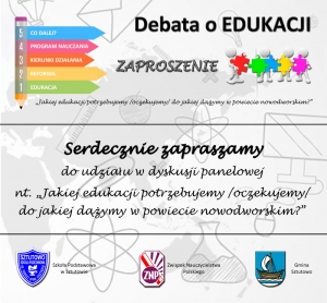 Sztutowo. Weź udział w debacie o edukacji „Jakiej edukacji potrzebujemy/ oczekujemy/ do jakiej dążymy w powiecie nowodworskim?”