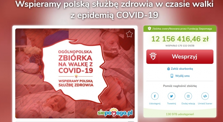 Wspieramy polską służbę zdrowia w czasie walki z epidemią COVID-19