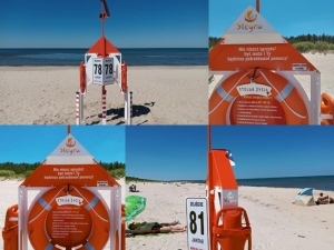  Gmina Stegna. Na plażach Mierzei pomogą stojaki życia.