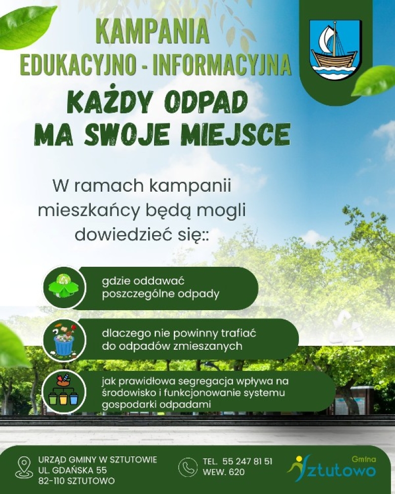Gmina Sztutowo rozpoczyna kampanię edukacyjną dotyczącą segregacji odpadów