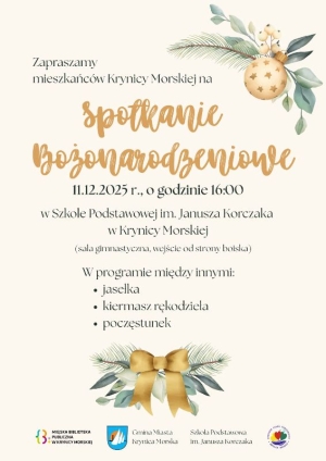 Krynica Morska. Zaproszenie mieszkańców na spotkanie bożonarodzeniowe 