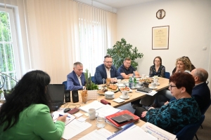 Spotkanie włodarzy powiatu nowodworskiego w Starostwie Powiatowym