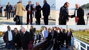 Symboliczna łopata wbita na Mierzei pod przekop i rejs statkiem do Elbląga - 16.10.2018