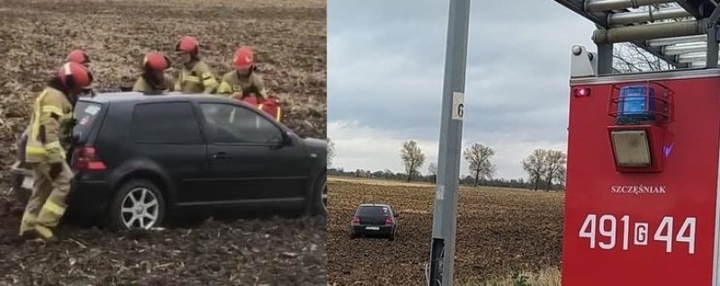 Kierowca zasnął i wjechał w pole. Gmina Nowy Dwór Gd. - 6.11.2021