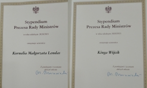 Stypendium Marszałka Województwa Pomorskiego dla uczennic Zespołu Szkół w Nowym Dworze Gdańskim