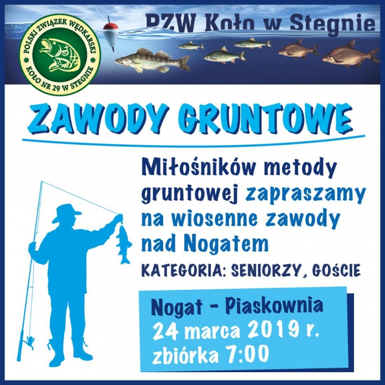 PZW Koło w Stegnie zaprasza na Wiosenne Zawody Gruntowe 2019