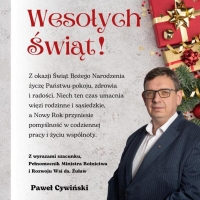 Czas Świąt i nadziei – życzenia dla Żuław od Pawła Cywińskiego