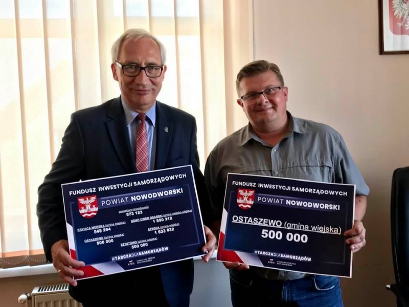Wsparcie finansowe w ramach Funduszu Inwestycji Samorządowych. 500 tys. dla Gminy Ostaszewo.