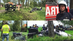 38-letni kierowca poniósł śmierć na miejscu. Wypadek Myszewo gm.Nowy Staw - 12.05.2018