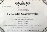 Ostatnie pożegnanie Leokadii Szalczewskiej