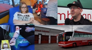 Ognisty ratownik, gorąca krew. Zbiórka krwi na terenie KP PSP Nowy Dwór Gdański.