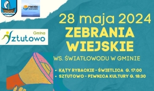 Gmina Sztutowo. Zebrania wiejskie w Sztutowie i Kątach Rybackich ws. światłowodu w gminie
