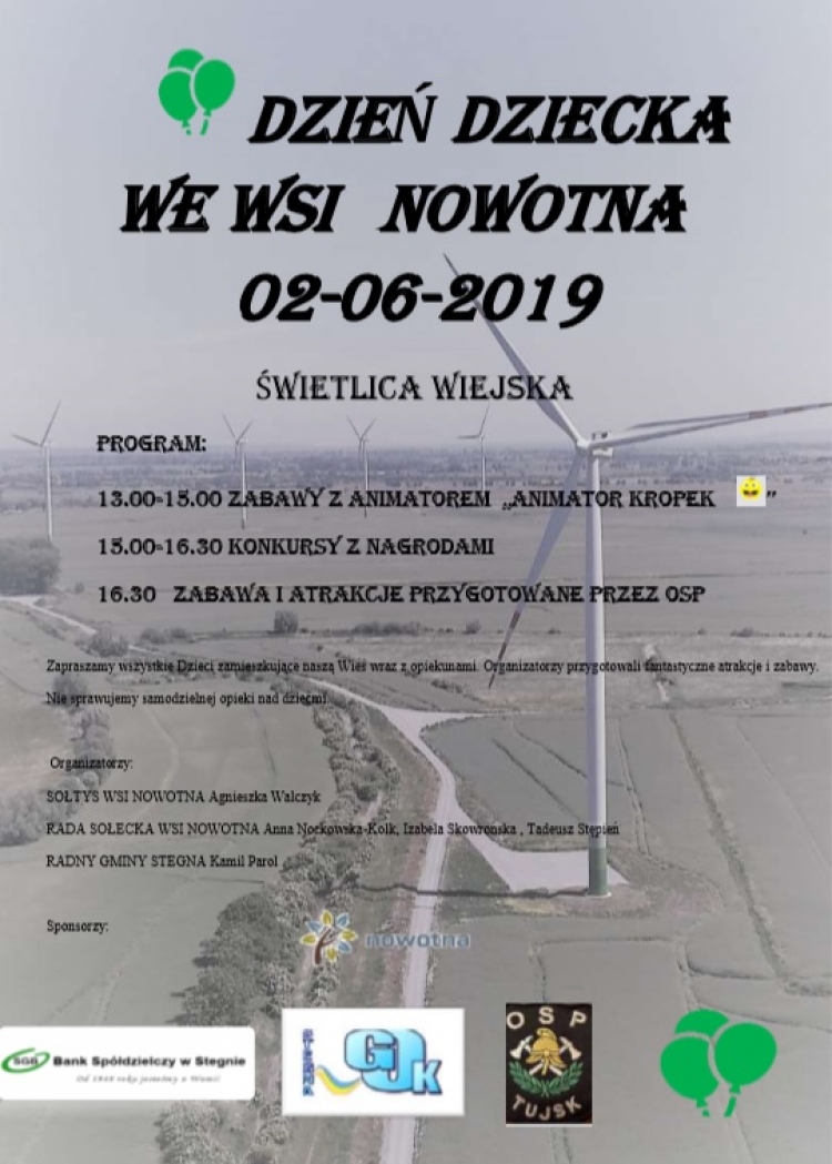 Gmina Stegna. Dzień Dziecka we wsi Nowotna - 2.06.2019