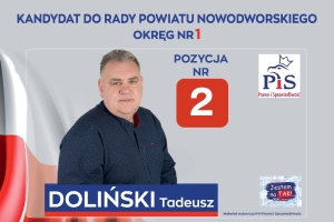 Kandydat do Rady Powiatu w Nowym Dworze Gdańskim. Tadeusz Doliński.