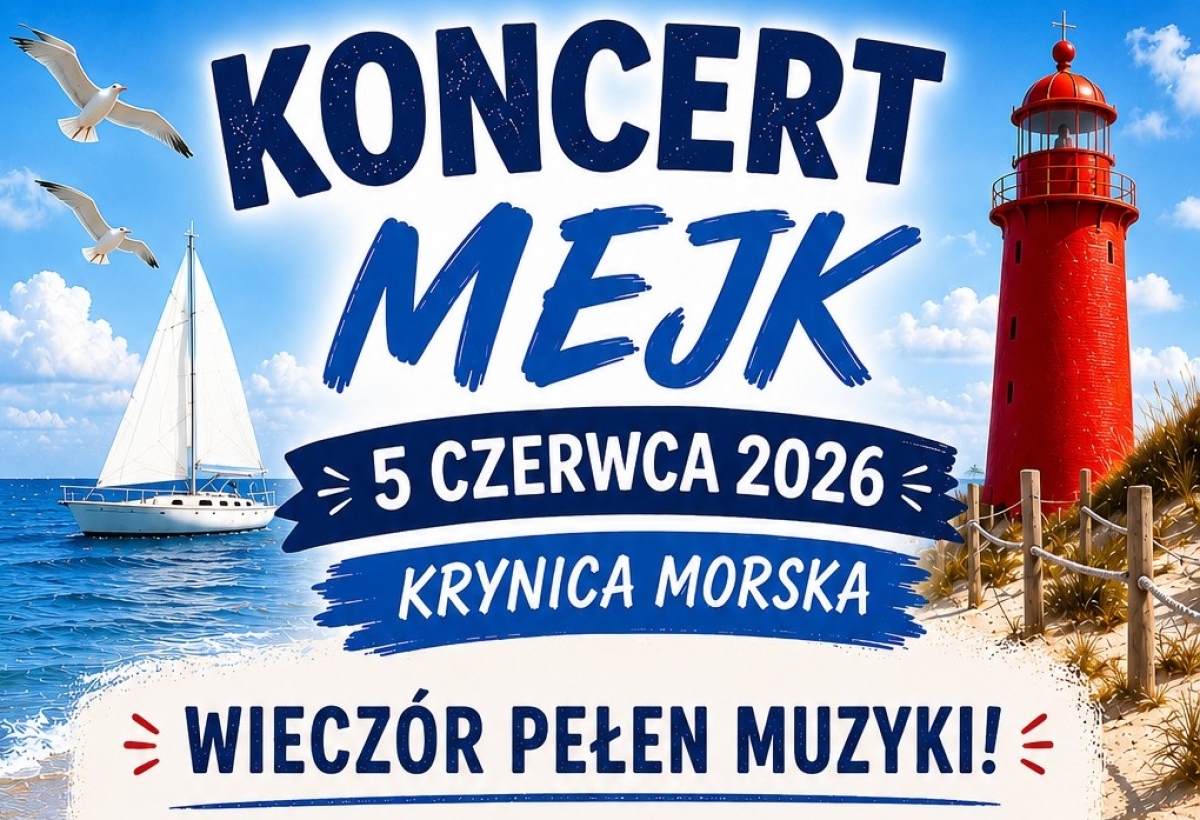 Koncert MEJK i Bojan Band w Krynicy Morskiej już 5 czerwca. Burmistrz Sylwia Szczurek zaprasza nad Zalew Wiślany
