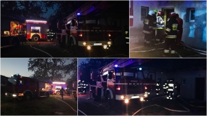 Pożar w budynku wielorodzinnym. Groszkowo gm. Sztutowo - 11.08.2017