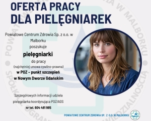 Oferta pracy dla pielęgniarek Nowym Dworze Gdańskim