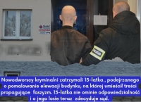 Na elewacji budynku 15-latek namalował treści faszystowskie